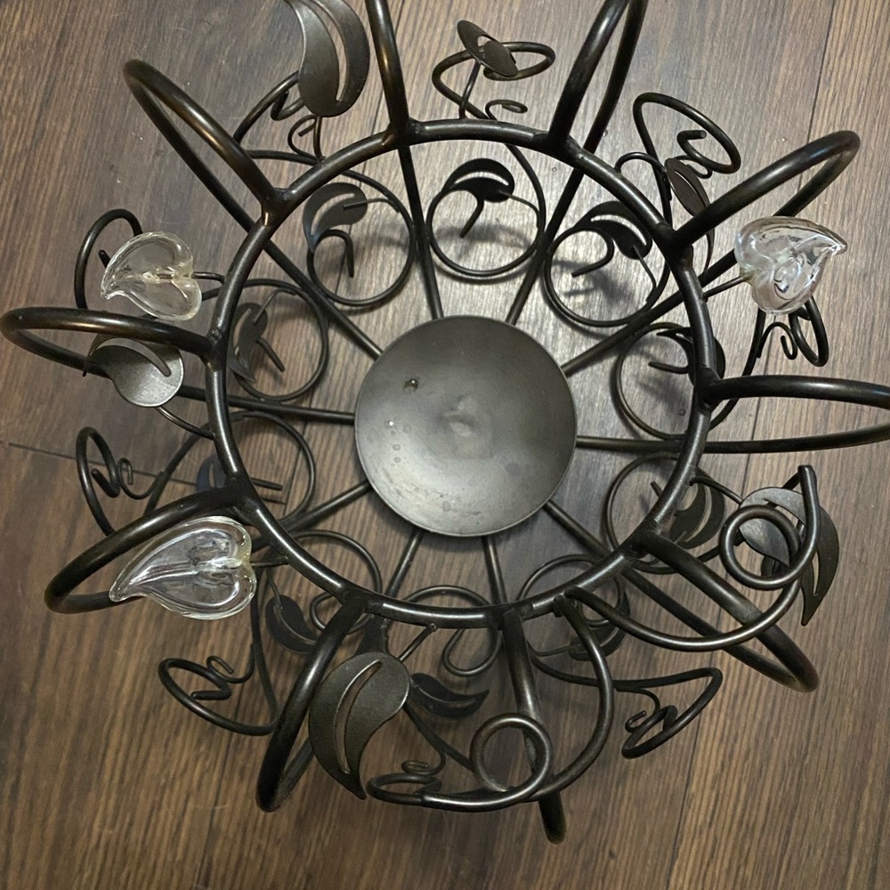 Elegant Black Metal Candle Holder